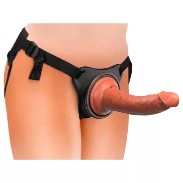 King Cock Elite Comfy - arnés con dildo realista - silicona marrón oscuro
