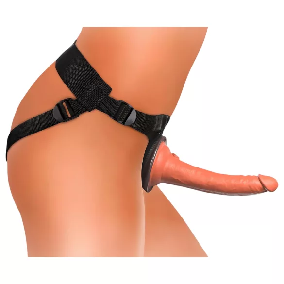 King Cock Elite Comfy - arnés con dildo realista - silicona marrón oscuro