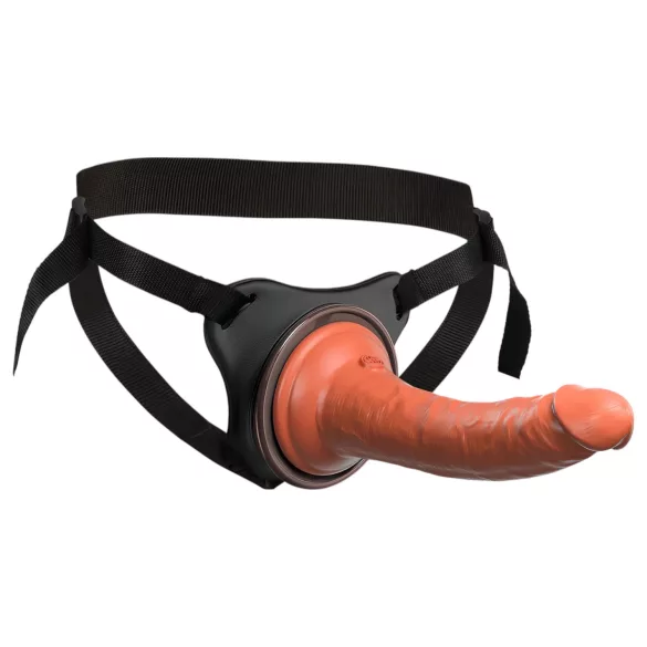 King Cock Elite Comfy - arnés con dildo realista - silicona marrón oscuro