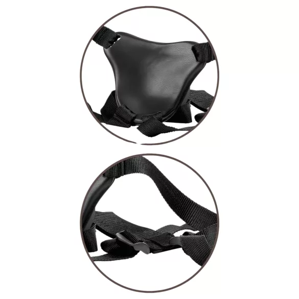 King Cock Elite Comfy - arnés con dildo realista - silicona marrón oscuro