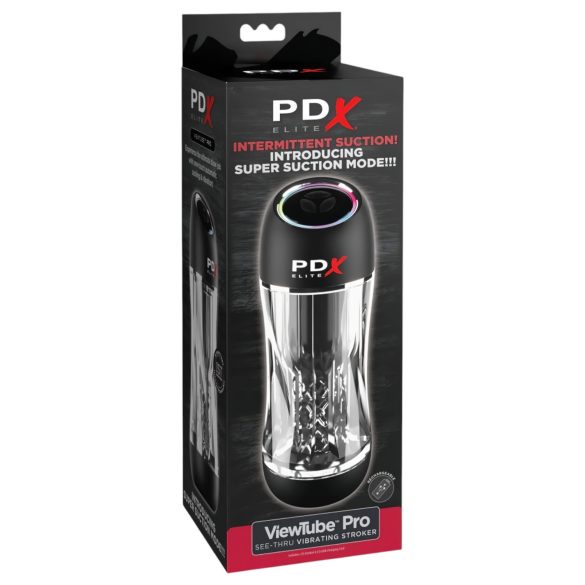 PDX ViewTube Pro - masturbador succionador vibrador - silicona negro