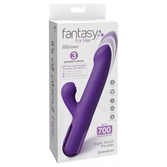 Fantasy For Her - Vibrador impulsor 2en1 y estimulador de clítoris - lila