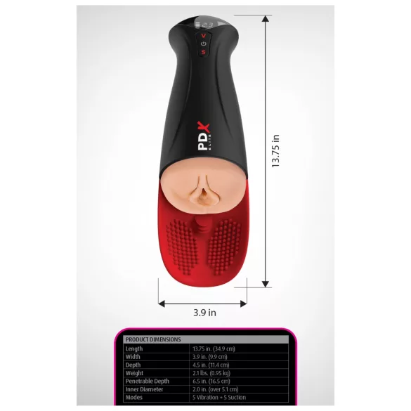 PDX Elite Fuck-O-Matic Pro XL masturbador automático de succión - negro