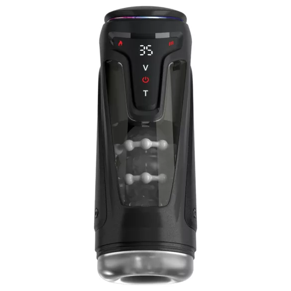 PDX Elite Moto-Bator Pro - masturbador impulsor con perlas y función de calentamiento (negro)