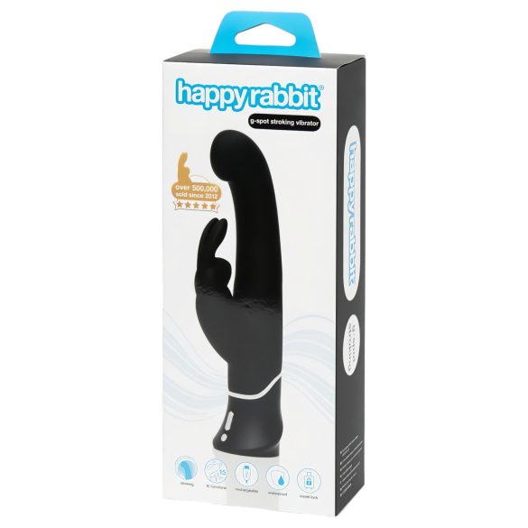 Happyrabbit Punto G - Vibrador Recargable con Estimulador de Clítoris (Negro)