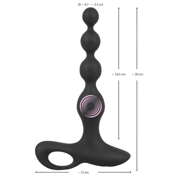 Black Velvets - vibrador anal con bolas - silicona negra