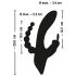 SMILE Triple - Vibrador impermeable de 3 puntas con batería (negro)