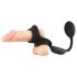 Rebel - anillo doble con vibrador anal (negro)
