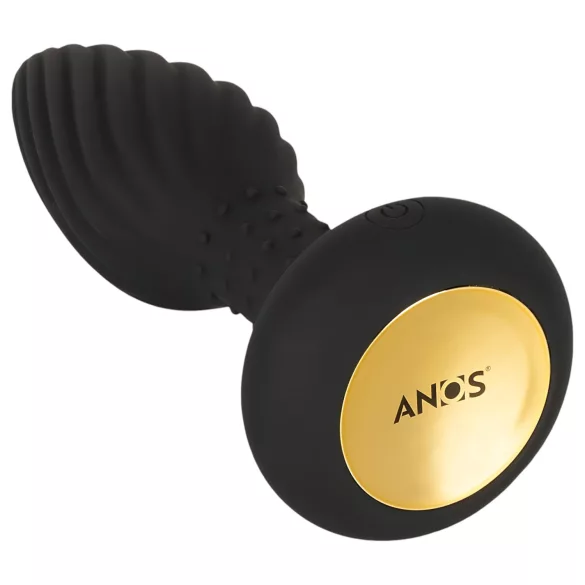 ANOS - vibrador anal rotatorio con cuentas - silicona negra