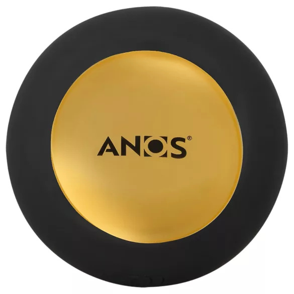 ANOS - vibrador anal rotatorio con cuentas - silicona negra