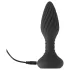 ANOS - vibrador anal rotatorio con cuentas - silicona negra