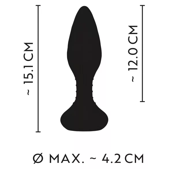 ANOS - vibrador anal rotatorio con cuentas - silicona negra