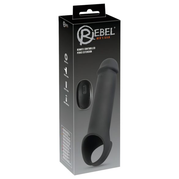 Rebel - funda vibratoria con control remoto y batería (negro)