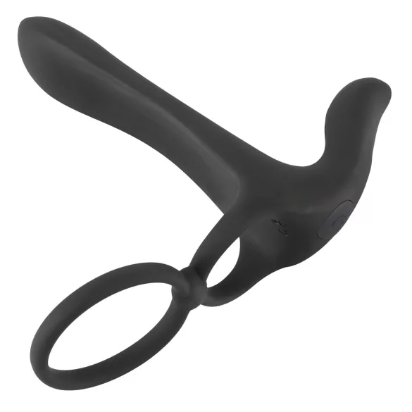 Black Velvets - vibrador pareja y anillo pene recargable 2en1 - silicona negra