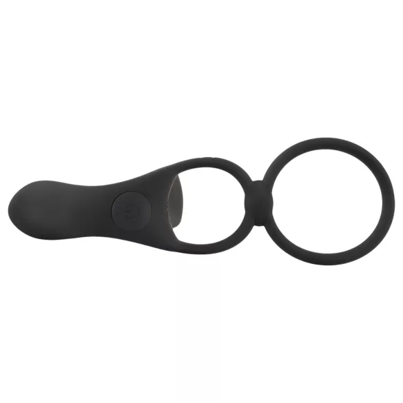 Black Velvets - vibrador pareja y anillo pene recargable 2en1 - silicona negra