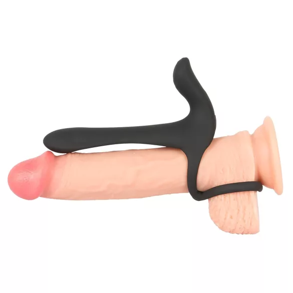 Black Velvets - vibrador pareja y anillo pene recargable 2en1 - silicona negra