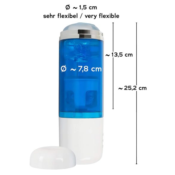 You2Toys - masturbador automático rotatorio y empuje - silicona azul blanco