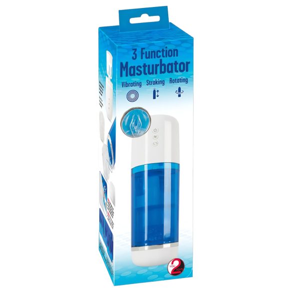 You2Toys - masturbador automático rotatorio y empuje - silicona azul blanco