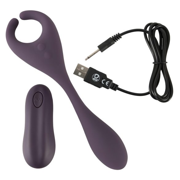 Couples Choice - vibrador doble motor recargable control remoto silicona lila