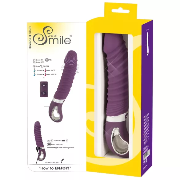 SMILE Soft - vibrador recargable con calefacción - silicona lila