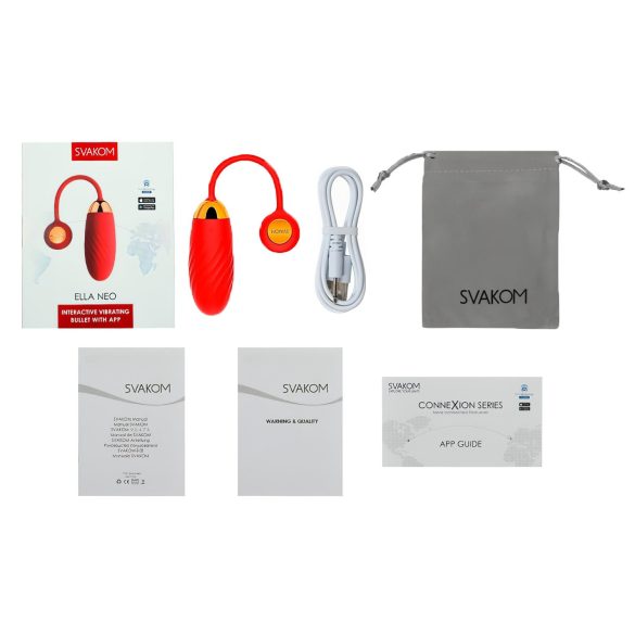 Svakom Ella Neo - huevo vibrador inteligente - silicona roja