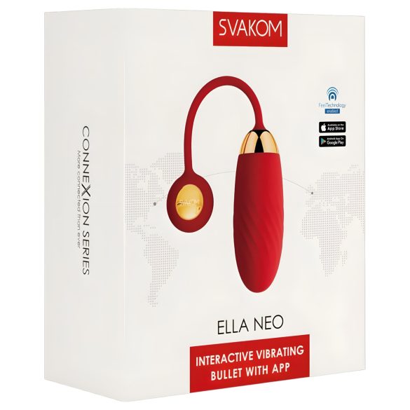 Svakom Ella Neo - huevo vibrador inteligente - silicona roja