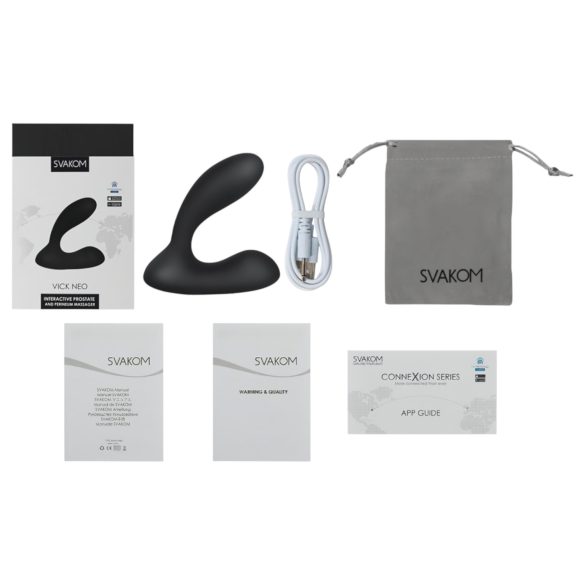 Svakom Vick Neo - vibrador anal recargable VR - silicona negra