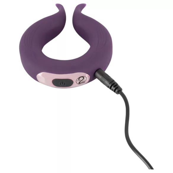 Couples Choice - anillo para pene recargable doble motor silicona lila