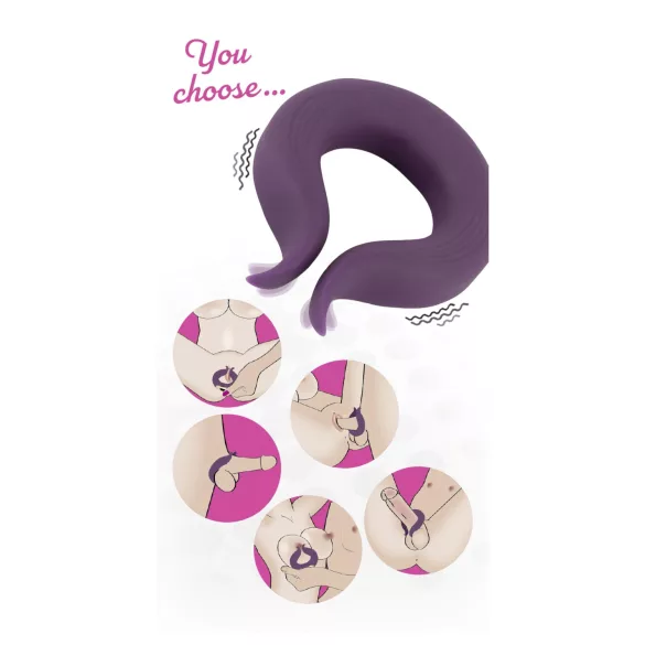 Couples Choice - anillo para pene recargable doble motor silicona lila