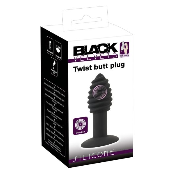 Black Velvet Twist - recargable vibrador anal silicona (negro)