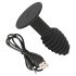 Black Velvet Twist - recargable vibrador anal silicona (negro)