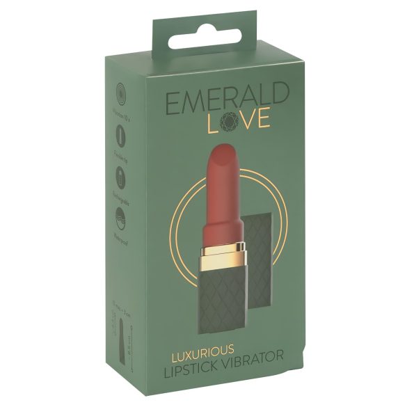 Emerald Love - vibrador en forma de lápiz labial, rojo e impermeable