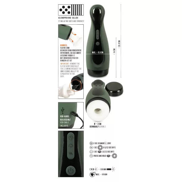 Rebel - masturbador masculino recargable - succión y vibración