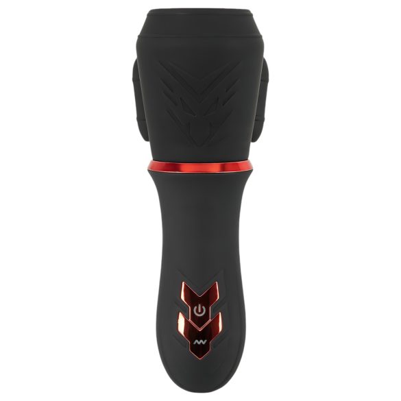 Rebel - vibrador para pene con 2 motores recargable - silicona negra