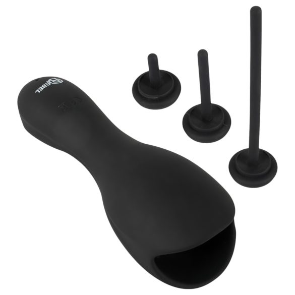 Rebel - vibrador estimulante con dilatador (negro)