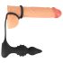 Rebel 2en1 anillo vibrador anal radio con batería (negro)