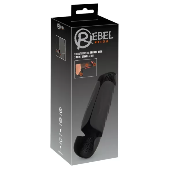 Rebel - vibrador para el glande de 3 motores (negro)