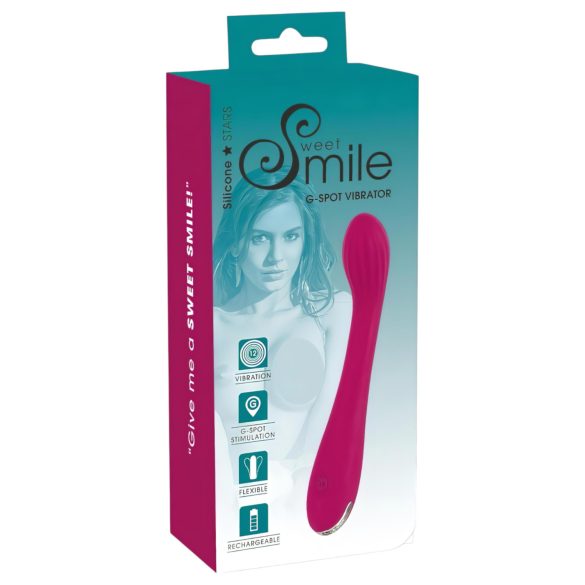 SMILE - vibrador punto G recargable con relieves - silicona lila