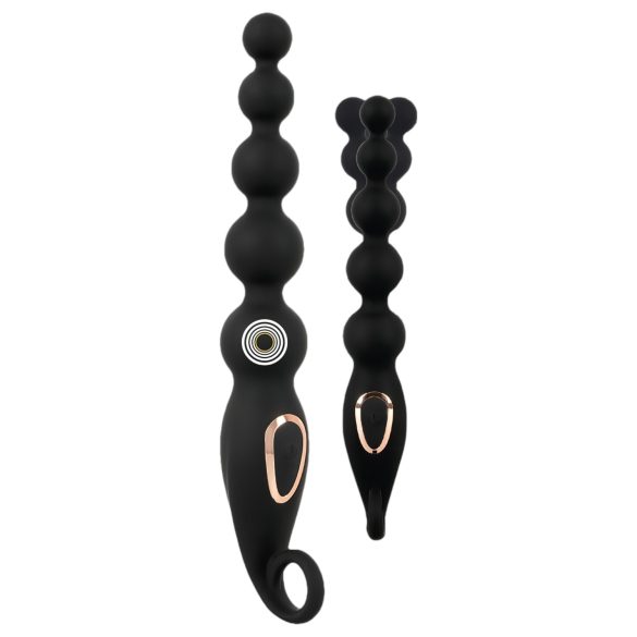 ANOS - plug anal con cuentas - vibrador - silicona negra