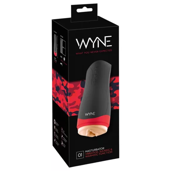 WYNE 01 - masturbador recargable vibrador succionador calefactable negro