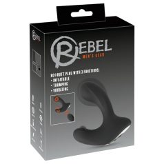   Rebel RC - vibrador anal inflable con control remoto y batería (negro)