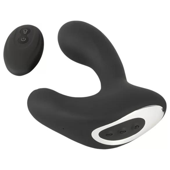 Rebel RC - plug anal inflable con vibración recargable - silicona negra