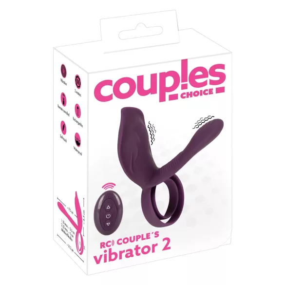 Couples Choice - anillo vibrador recargable con control remoto (lila)