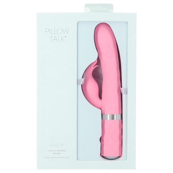 Pillow Talk Lively - vibrador recargable c/estimulador clitorial (rosa)