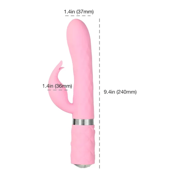 Pillow Talk Lively - vibrador recargable c/estimulador clitorial (rosa)