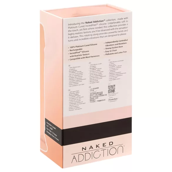 Naked Addiction - vibrador rotativo - realista - 20 cm - color piel