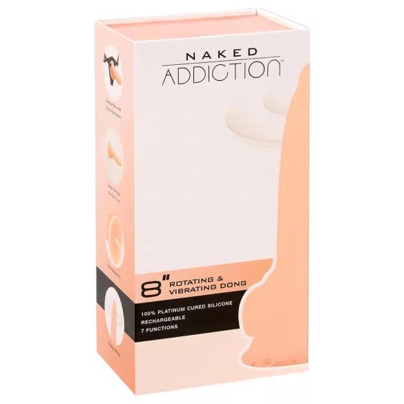 Naked Addiction - vibrador rotativo - realista - 20 cm - color piel