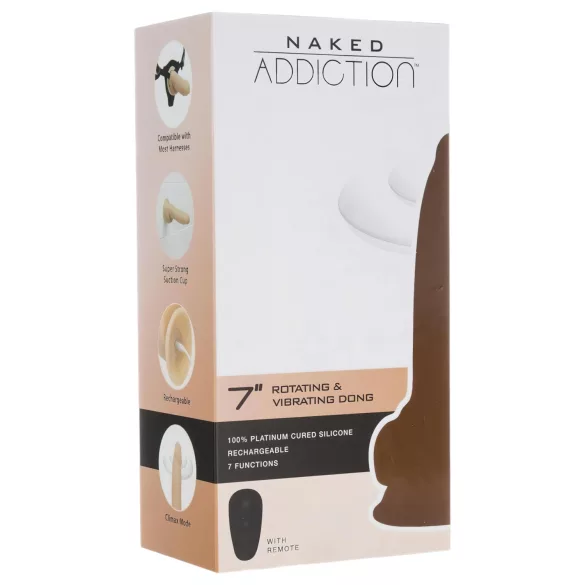Naked Addiction Rotating 7 - vibrador rotante (18cm) - natural