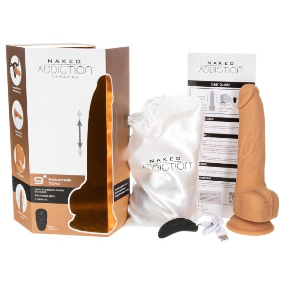 Naked Addiction Thrusting 9 - vibrador con movimiento - oscuro 23cm