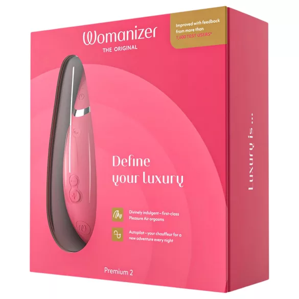Womanizer Premium 2 - succionador de clítoris por ondas - silicona rosa
